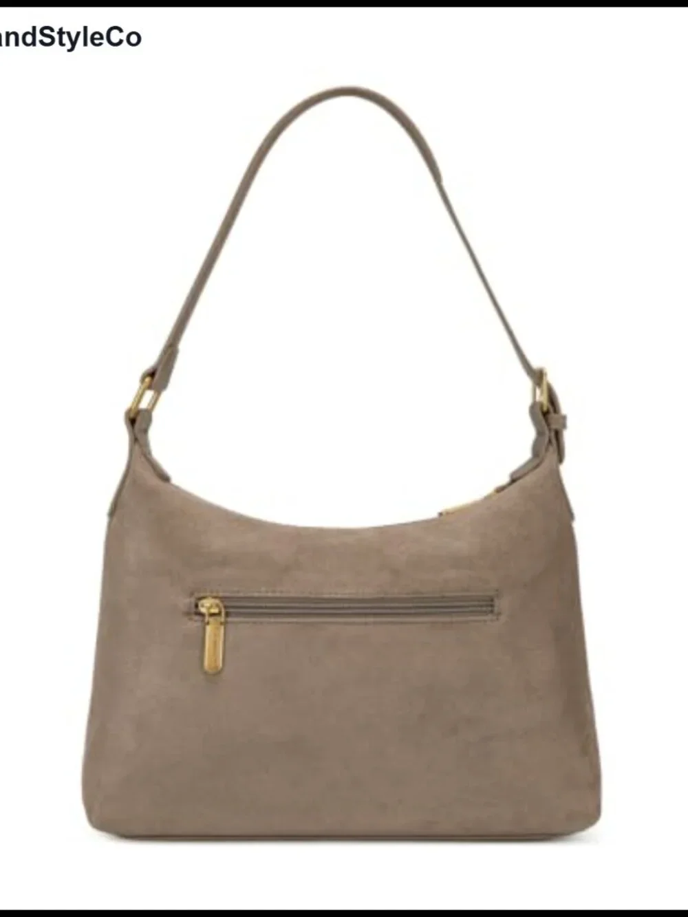 Faux Suede Slouchy Hobo Shoulder Bag Crossbody Purse with Zip Pockets